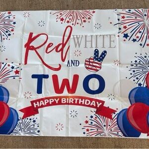 Red White and Blue Birthday Banner